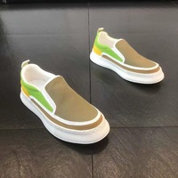 Chaussures pour hommes printemps respirantes, nouvelles baskets en toile polyvalentes à semelle épaisse, chaussures de skate à enfiler décontractées et tendance, rehaussantes