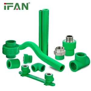 IFAN fabrika doğrudan satış PN12.5 PN16 PN20 PN25 PPR boru ve 20mm 25mm 32mm parçaları yeşil PPR su borusu bağlantı parçaları