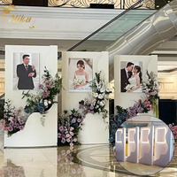 NIKA Boîte à fleurs de bienvenue blanche de luxe personnalisée de 8 pieds pour la décoration de l'entrée de la réception de mariage