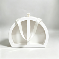 Boîte à fleurs personnalisée de luxe à double ouverture avec fenêtre transparente, boîte d'emballage rigide en carton pour bouquet, boîte cadeau pour la Saint-Valentin