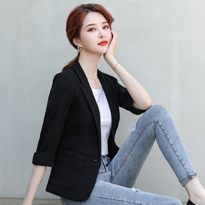 Giacca da tailleur da donna, <span class=keywords><strong>abbigliamento</strong></span> professionale estivo 2021, <span class=keywords><strong>abbigliamento</strong></span> formale da <span class=keywords><strong>ufficio</strong></span>, set casual a mezza manica, Workwe - Product Image 2