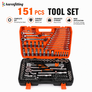 Juego Completo de Herramientas con Llaves de Tubo CR-V, Trinquete y Puntas para Bricolaje en Casa y Garaje - Product Image 1