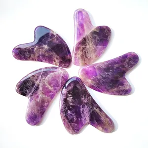 HZ HZ High quality amethyst guasha stone set agate crystal 2 in 1 steam massager portable far i At Good Price