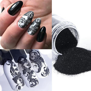 Ensemble de poudre pailletée pour ongles, 3 couleurs, poudre de <span class=keywords><strong>sucre</strong></span> brillant, poudre acrylique de laine étoilée, <span class=keywords><strong>noir</strong></span>, blanc, sable de cristal clair pour l'art des ongles. - Product Image 4