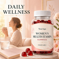 Gummies multivitaminées pour femmes, saveur fruits rouges mélangés, marque privée, 120 unités, avec vitamines A, C, D, E