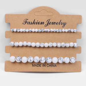 3 Pcs/set 4mm 6mm 8mm Gemstone <strong>Bracelet</strong> Set Anxiety Healing Crystal Dainty Natural Stone <strong>Beaded</strong> <strong>Bracelet</strong> for Women - Product Image 5