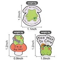 Ensemble d'épingles en émail Grenouille Verte Audacieuse avec Slogan Amusant, Badge de Revers Amphibien, Ornement Décoratif pour Vêtements et Sacs à Dos