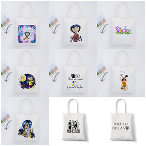 25 estilo Halloween Navidad regalo la <span class=keywords><strong>puerta</strong></span> <span class=keywords><strong>secreta</strong></span> nuevo bolso de hombro Anime Color impresión lienzo tienda bolso de hombro mujeres - Product Image 5