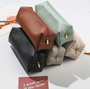 Étui à crayons en cuir personnalisé promotionnel avec logo, organiseur de bureau imperméable, pochette de voyage, trousse de maquillage pour cadeaux d'entreprise - Product Image 2