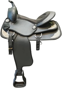 Sillín de caballo occidental ajustable de alta calidad hecho a mano Durable Ranch Trail Riding cuero estribo asiento profundo árbol de madera OEM - Product Image 2