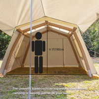 Tente de camping gonflable automatique double couche imperméable en tissu Oxford, camouflage quatre saisons, très grande, pour l'extérieur
