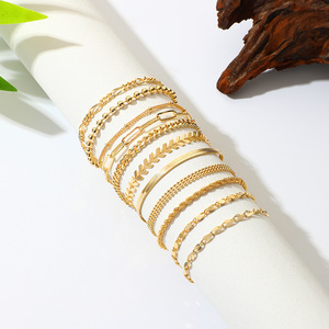<span class=keywords><strong>Bracelet</strong></span> Vintage <span class=keywords><strong>Femme</strong></span> Plaqué Or Luxe Chaîne Maillons Classique en <span class=keywords><strong>Cuivre</strong></span> Tendance pour Filles - Grande Vente - Product Image 2