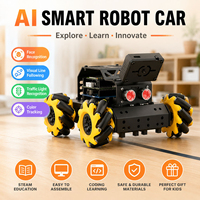 Kit de voiture robot Zetok AI programmable avec roues Mecanum, caméra, jouet éducatif STEM pour les écoles, les créateurs, évitement d'obstacles à 360°