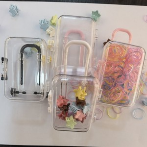 Mini Jewelry Organizer Box Transparent Desktop Storage For Earrings Hair Accessories Small Capacity 0.025L Covered Tidy Design - Product Image 1