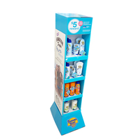 Magasin de gros, plancher ondulé pop-up plv, produit cosmétique, étagère à papier, présentoir de maquillage, carton pour les magasins de détail en carton