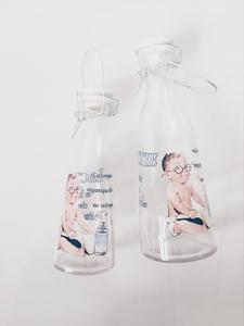 Vente en gros d'usine, bouteille en verre vintage pour boissons lactées de 500 ml et 1000 ml, avec poignée métallique et bouchon à clip en céramique - Product Image 4