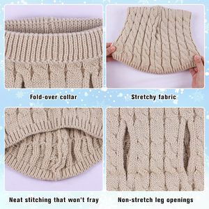 Suéter Quente de Tricô para Cães, Roupa Macia de Tricô Trançado para Cães e Gatos de Pequeno e Médio Porte, Casaco Pulôver de Inverno para Filhotes, Vestuário Aconchegante para Pets - Product Image 4