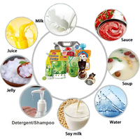 Pochette à bec verseur incliné de 100 ml, imprimée sur mesure, de qualité alimentaire, pour emballage de lessive, cosmétiques, boissons, avec bouchon à clapet