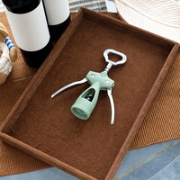 Tire-bouchon manuel en alliage de zinc vert menthe, ouvre-bouteille portable pour bar et dîner, cadeau