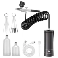 Kit aérographe sans fil avec compresseur, ensemble portable sans fil à faible bruit et performance stable pour le nail art, la décoration de gâteaux, le tatouage