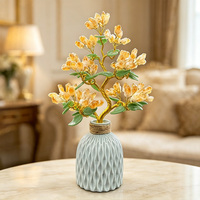 Ornement Arbre de la Prospérité en Gravier de Cristal Naturel Feng Shui Luxe Décoration de Bureau DIY