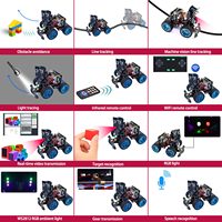 Kit de voiture intelligente PiCar-B Mars Rover pour Raspberry Pi, évitement d'obstacles, suivi de ligne, traçage de lumière, caméra, reconnaissance vocale
