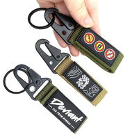 Zwarte korte lanyard, op maat gemaakte metalen zinklegering, gegraveerde tactische riem sleutelhanger, gereedschapskarabijnhaak, rugzak, ademende telefoonriem
