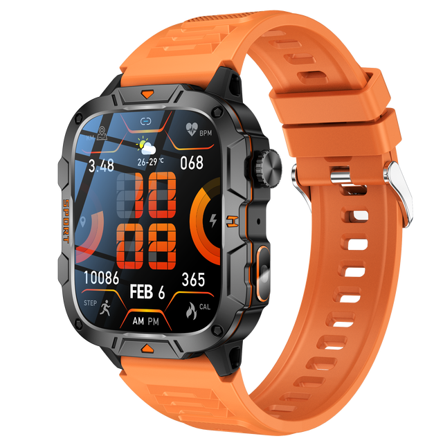 Newest Smart Watch QX12 1.96-inch HD Large Screen BT Call With LED Flashlight Quality Super Long Life Men's Outdoor Smartwatch