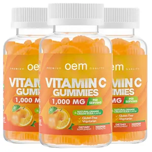 OEM Vitamin C Gummies 1000 mg VC bổ sung Gummies nhà sản xuất vitamin vitaminA C gummiea cho chăm sóc sức khỏe bổ sung miễn dịch Viện trợ