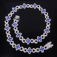 Gelang Rantai 8 Karakter Motif Bunga Zirkon Hijau Mosaik Trendi Terlaris Berlapis Emas dari Paduan Seng untuk Hadiah