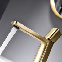 Robinet de lavabo de salle de bain contemporain à trou unique en laiton poli de haute qualité avec cartouche en céramique