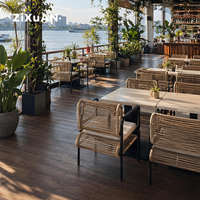 Ensemble table et chaises d'extérieur, style nordique, pour jardin, restaurant, café, mobilier de terrasse en aluminium, table basse moderne pour patio et cour.