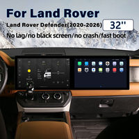 Autoradio 32 pouces avec lecteur DVD, double écran, Android Auto, CarPlay sans fil, GPS, pour Land Rover Defender 20-26