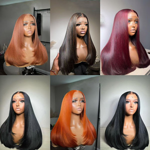 วิกผมคนแท้<span class=keywords><strong>ทรง</strong></span>ตรงมีปีกผีเสื้อทรงตรงวิกผมมนุษย์แท้เส้น<span class=keywords><strong>ผม</strong></span>แบบ HD ติดด้านหน้า - Product Image 2