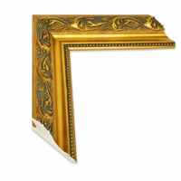 Moulure dorée pour cadre photo 5057, 85 mm de large, en pin massif, profil sculpté classique orné, mitrée ou 3m, pour encadrement de miroir