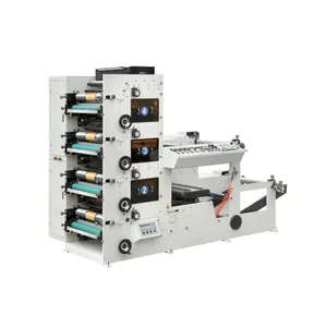 Máquina de impresión flexográfica de cartón con caja de cartón de cuatro colores, máquina de impresión flexográfica con etiqueta de película PET, taza de papel