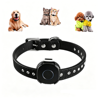 Anti-Verlust GPS-Tracking-Halsband für Haustiere, Strassbesetztes Schwarzes Lederhalsband für Hunde, Wasserdicht, Echtzeit-Standortüberwachung, Intelligentes Haustier-Halsband