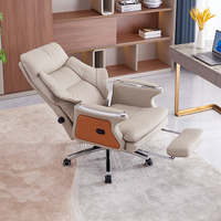 Moderner Drehbarer Verstellbarer Ergonomischer Leder-Bürostuhl mit Stahlgestell für Heim- und Büronutzung - Luxuriöser CEO Boss Executive Stuhl