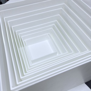 Supports de présentation carrés en acrylique de haute qualité pour buffet, blancs, pour la décoration de mariage et d'hôtel - Product Image 4