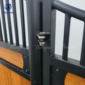 उच्च अंत गैल्वेनाइज्ड हॉर्स स्टाल पैनल पाउडर लेपित स्टील फ्रेम सुरक्षा मॉड्यूलर घोड़े के खेतों के लिए - Product Image 4