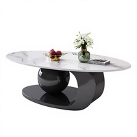 Table à thé ovale moderne de style nordique, simple et minimaliste, en acier inoxydable, pour le salon