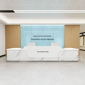 Mostrador de Recepción Plegable de Madera <span class=keywords><strong>para</strong></span> Hospital Moderno, Estación de Enfermería, Recepción Dental, Mostrador de Caja, Mostrador de Información - Product Image 3