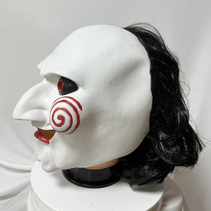 Nouveau film d'horreur <span class=keywords><strong>personnage</strong></span> scie masque caoutchouc souple effrayant Clown Masque Costume accessoires décoration Latex Halloween masque - Product Image 2