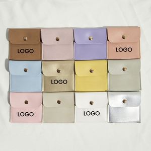 Pochette en cuir PU faite à la main pour bijoux en or, emballage pour boucles d'oreilles et colliers, mode printemps-été, couleur et taille personnalisées, logo doré - Product Image 6
