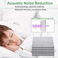 Panneau acoustique en fibre de polyester auto-adhésif gris clair, dalles de plafond acoustiques, panneau acoustique en feutre PET absorbant le son pour les murs