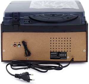 Tocadiscos con acabado de madera, función de grabación de cinta a USB, conectividad BT y sonido estéreo para fiestas en casa - Product Image 5