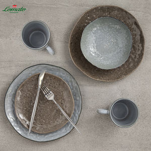 ชุดเซรามิกเคลือบโคบอลต์จานพอร์ซเลนแบบดั้งเดิมจานแกะสลักด้วยมือจานอาหารค่ำ - Product Image 4