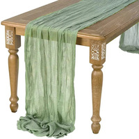Chemin de table en crêpe de Bali, style nordique, personnalisable, plissé, en polyester, décoration de fête de mariage, serviette en gaze, tissu, vente en gros d'usine