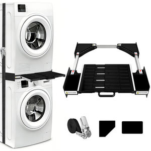 Kit de apilamiento manual de acero inoxidable W519 para lavadoras/secadoras de varias marcas, base para lavadora de carga frontal para uso hotelero - Product Image 1