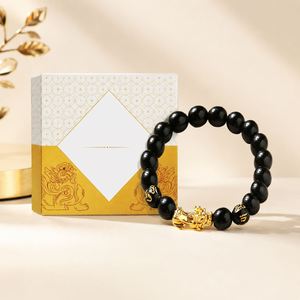Gold Pixiu Beaded <b>Bracelet</b> Beautiful Meaning of Male and Female <b>Couples</b> Hand String Fashion Elegant Collocation - Product Image 1
